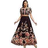 Embroidery Abayas for Women Muslim Moroccan Floral Maxi Kaftan Dress Arabic Islamic Dubai Robe Ramadan Prayer Clothes