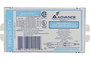 ADVANCE BALLAST Advance SmartMate ICF-2S18-H1-LD - (2) Lamp Fluorescent Ballast - 18 Watt CFL - 120/277 Volt - Programmed Start - 1.0 Ballast Factor