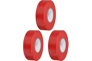 PATIKIL Flagging Tape 1" x148', 3 Pack PVC Non-Adhesive Neon Marking Tape for Tree Survey Boundaries Outdoor Trail, Red
