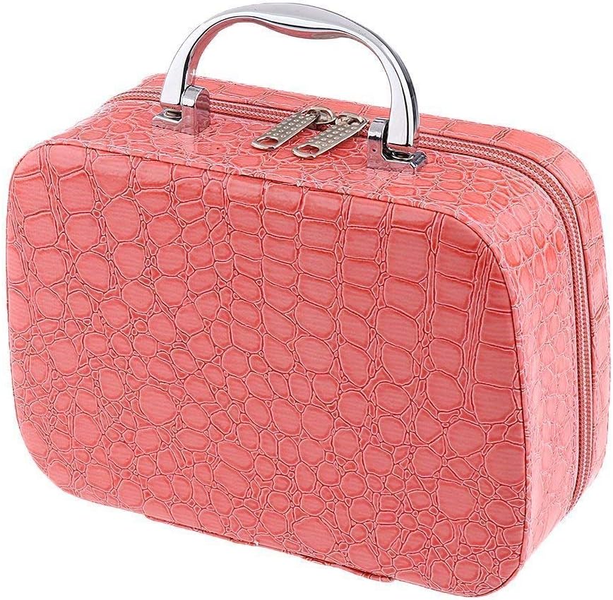 HappenWell Makeup Box | Leather Cosmetic Box with Magnifying Compact Makeup Mirror (Multi-Colour)