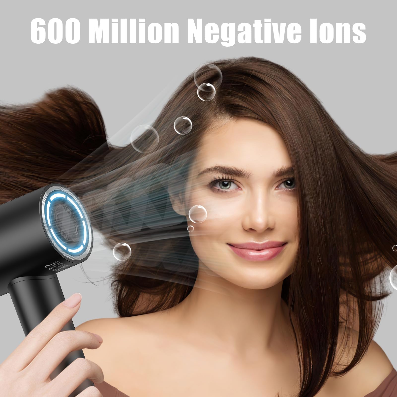 slopehill 160,000 RPM Professional Hair Dryer - 0.8lb Ultra-Lightweight, 6 Billion Ion Technology for 98% Frizz Reduction, AI Smart-Temp Control, Magnetic Attachments for All Hair Types