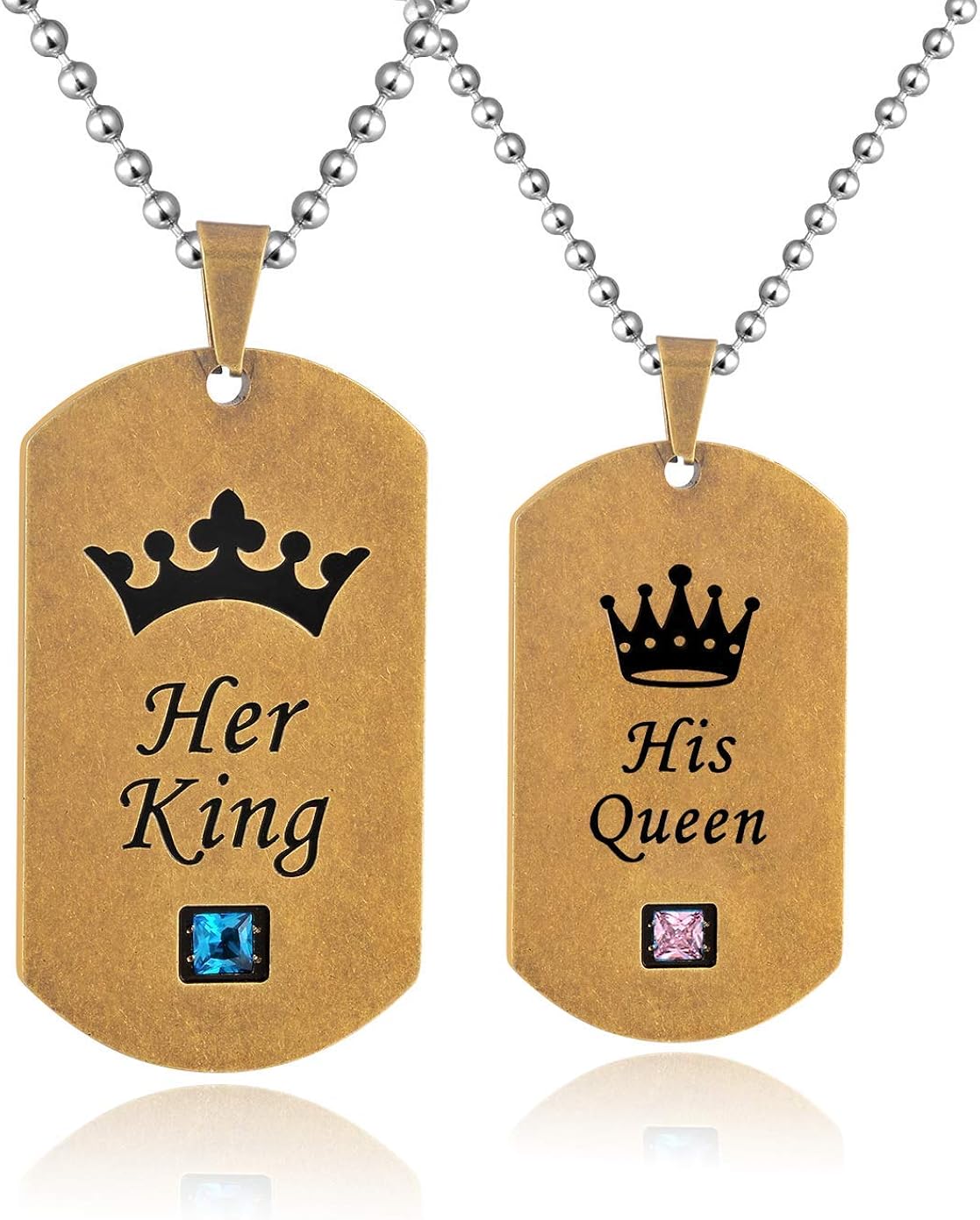 her king his queen dog tags