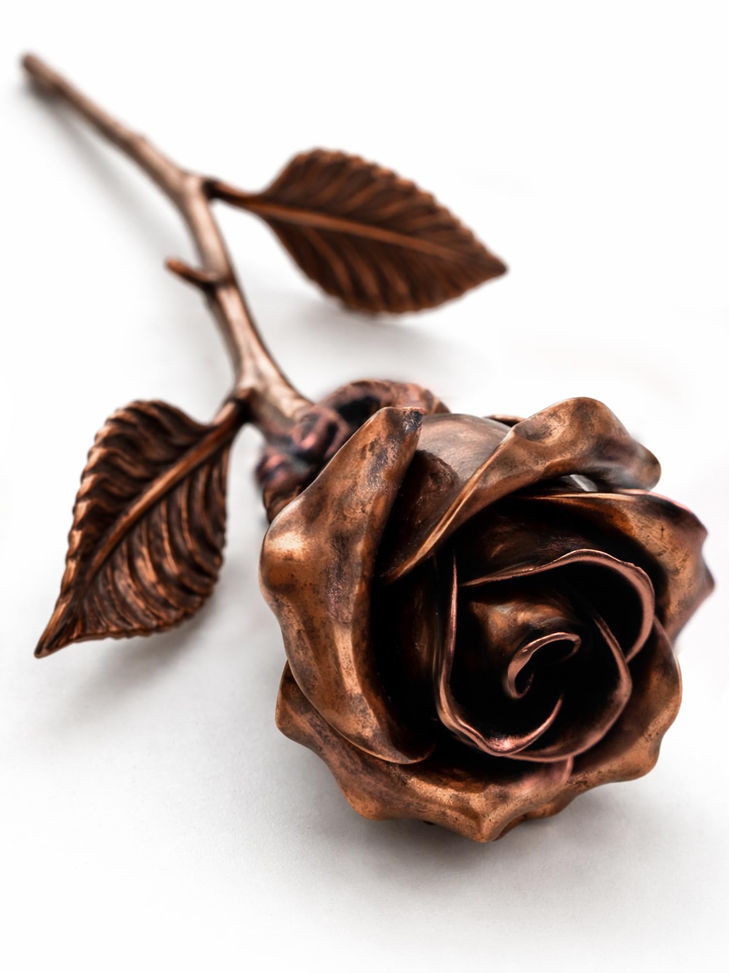 Handcrafted Metal Rose (Copper Stained) - Romantic Anniversary Flower
