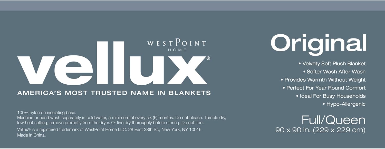 The Original Vellux Blanket - Full/Queen, Soft, Warm, Insulated, Pet-Friendly, Home Bed & Sofa - Navy: Home & Kitchen