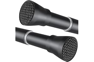 Zipglo Shower Curtain Rod 30 to 64 Inches 2Pack, Spring Tension Curtain Rod Black Tension Rods Spring Rods Expandable for Window, Wardrobe, Doorway, Kitchen