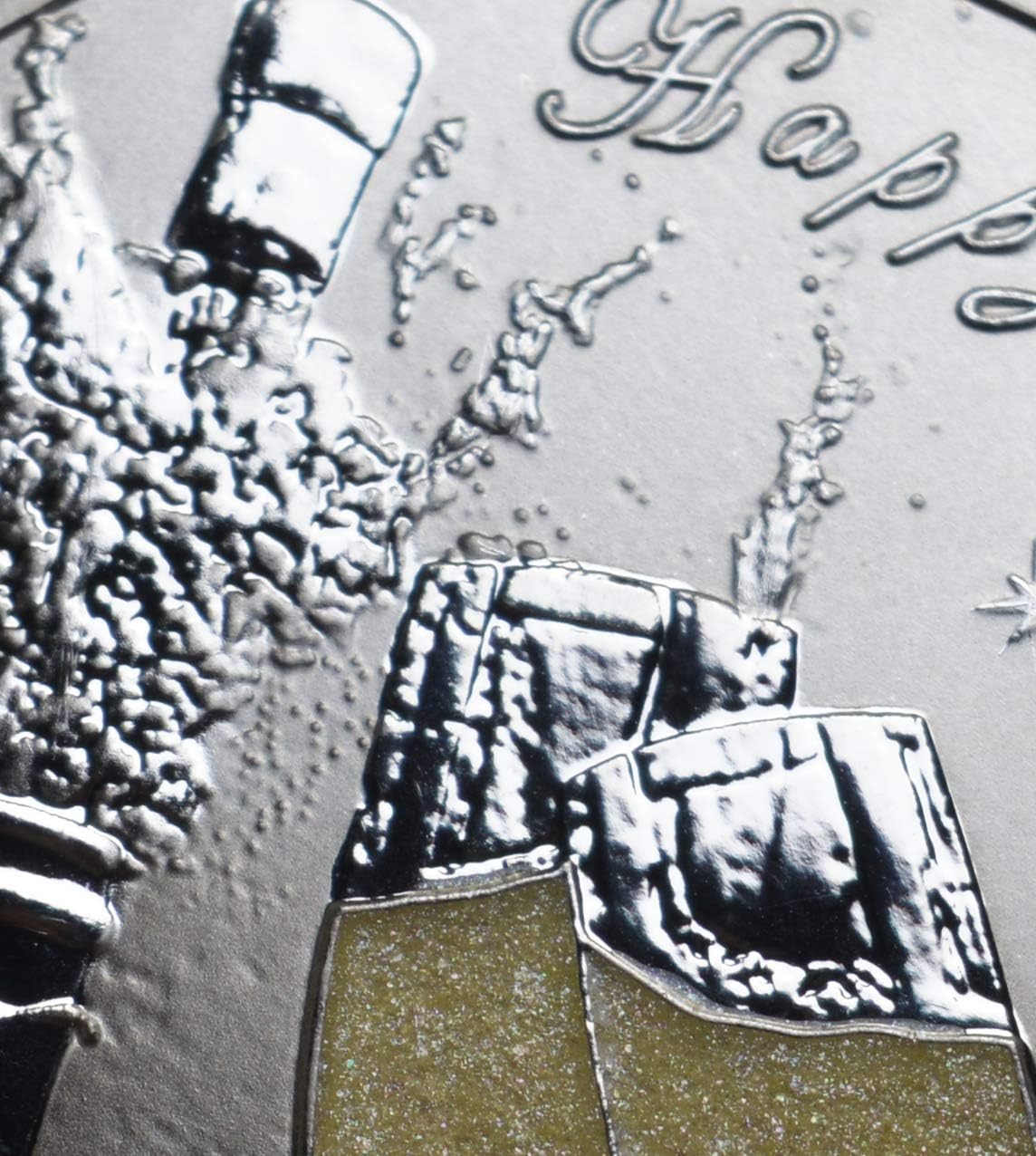 The Commemorative Coin Company 50th Birthday .999 Silver Commemorative '50 & Fabulous' with Epoxy Coating and Glitter/Sparkles. Unique Gift/Present 50 Fifty Years. Champagne/Prosecco - Image 4
