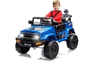 OutdoorCruiser 12V Ride-On Electric Car for Kids, 1-Seater Remote Control Jeep, Battery-Powered Power Wheels with Parental Control for Safe Adventures - Blue