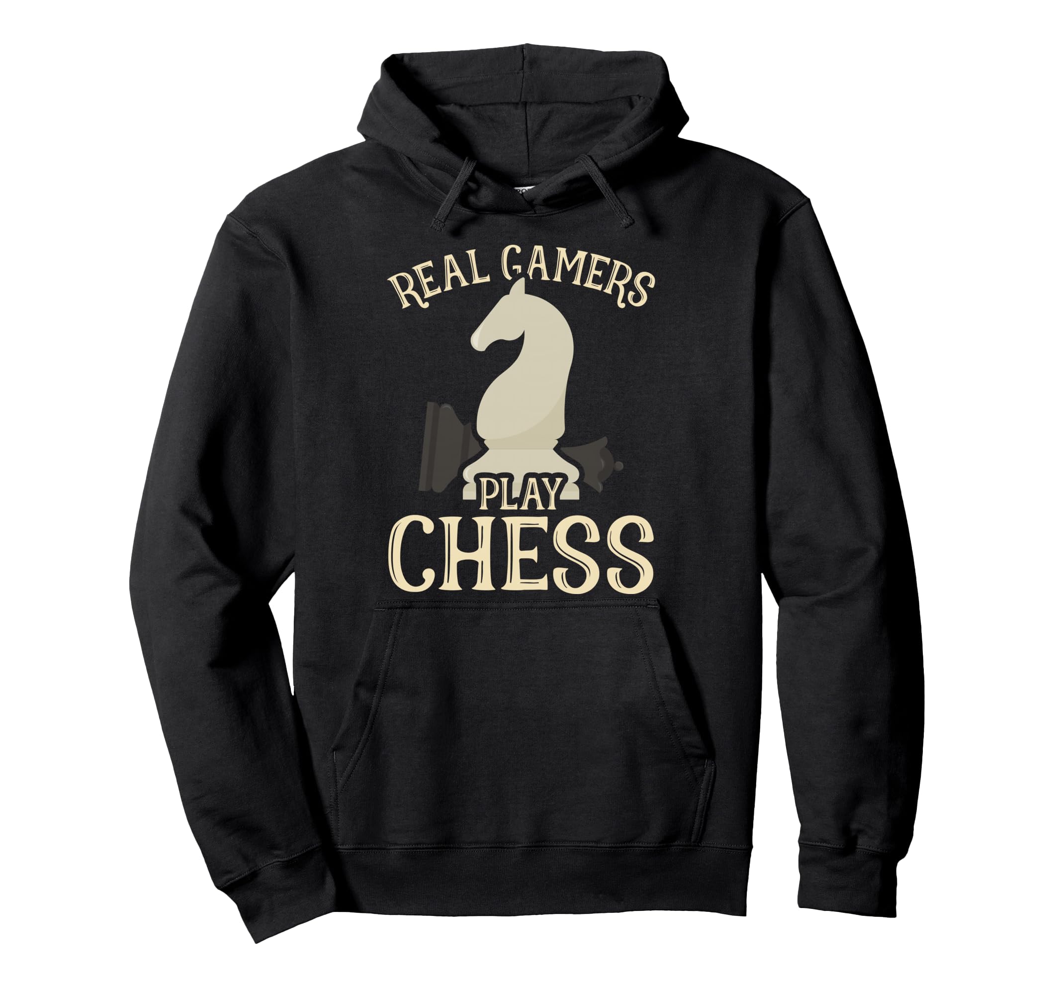 Real Gamers Play Chess Player White Chess Knight Club Lover Pullover Hoodie