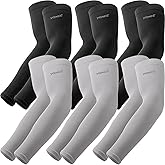 YQXCC 6 Pairs Arm Sleeves for Men Women | UPF 50 Cooling UV Sun Protection | Sports Compression Sleeves