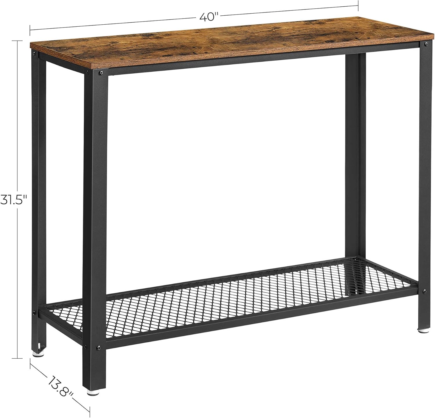 VASAGLE Console Table, Sofa Table, Metal Frame, Easy Assembly, for Entryway, Living Room, Rustic Brown ULNT80X: Furniture & Decor