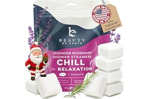 BEAUTY BY EARTH Shower Steamers Aromatherapy - USA Made with Natural Ingredients & Lavender Oil, Christmas Stocking Stuffers for Women, Wife & Mom, Large Stress Relief Shower Bombs, White Elephant Relaxing Spa Gifts