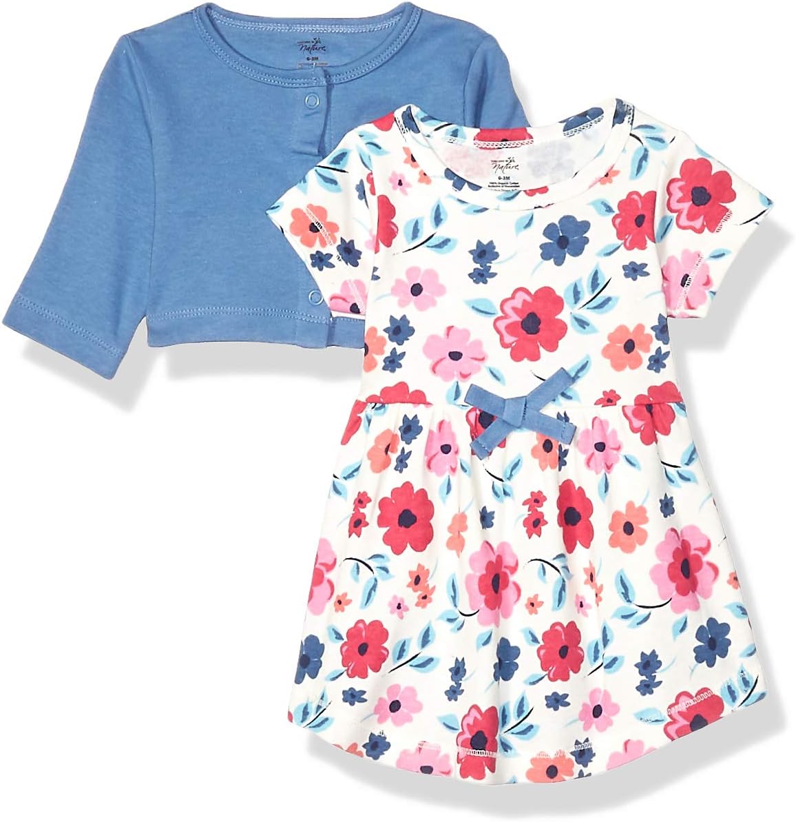 Baby Girls' Organic Cotton Dress and Cardigan