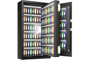 Aprxuvot 220 Position Large Key Box Wall Mount with Code and Spare Keys, Digital Key Lock Box with Adjustable Key Tags, Key Cabinet Wall Mount for Car, Hotels, Office, House