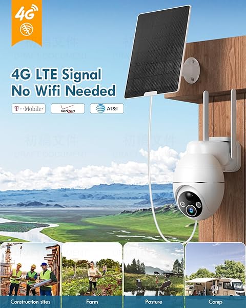 4G LTE CELLULAR SOLAR SECURITY CAMERA WIRELESS OUTDOOR, 2K NO WIFI SOLAR POWERED CAMERA BUILT-IN SIM CARD, 2-WAY TALK CAMERAS FOR HOME SECURITY WITH NIGHT VISION, PIR MOTION DETECTION, SPOTLIGHTS