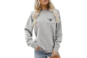 BOFUPAGO Be Kind Sweatshirt Women Cute Bee Graphic Tees Funny Blessed Shirt Inspirational Crewneck Long Sleeve Tops