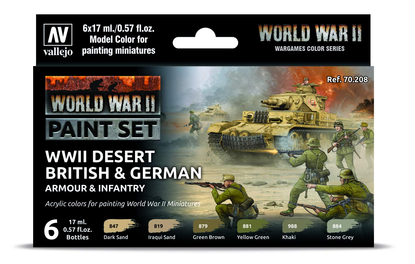 AV Vallejo Model Color Set - WWII Desert British & German