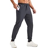 TACVASEN Men's Lightweight Athletic Joggers with Zipper Pockets Quick Dry Track Pants for Men Gym Sweatpants Workout Golf