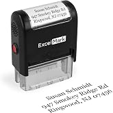 ExcelMark Custom Stamp &ndash; Clear &amp; Crisp Impressions &ndash; Personalized Self-Inking Rubber Stamp &ndash; Use for Address Stamp and More (Small)
