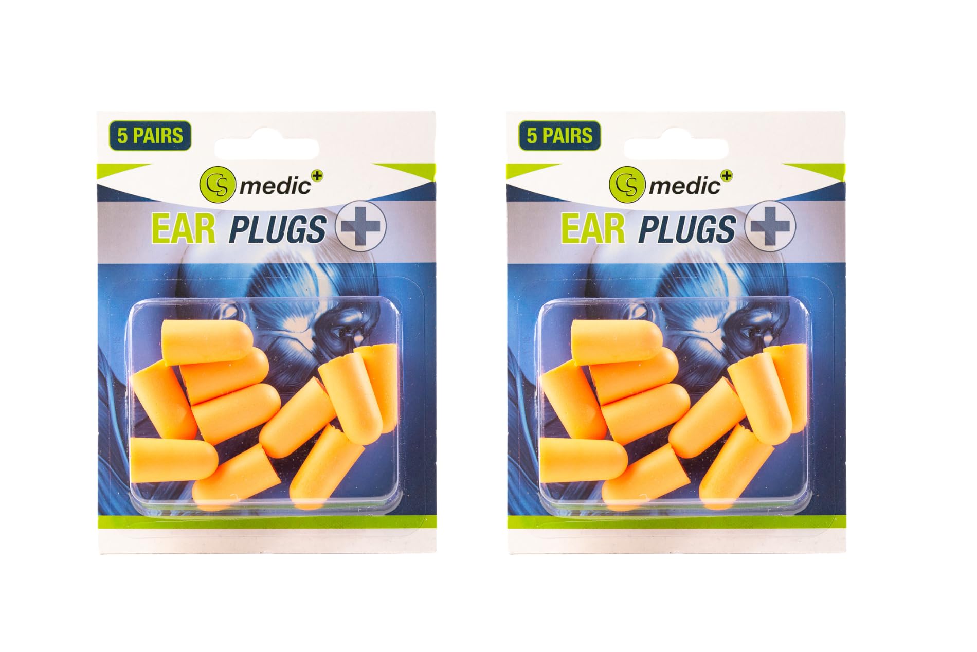 CS Medic Ear Plugs - Soft Foam - Pack of 10 Pairs - Best for Noise Reduction - Work - Sleep - Flying - Concerts