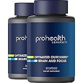 ProHealth 2-Pack Brain & Focus - Optimized Curcumin Longvida with BaCognize Bacopa Monnieri (60 Veggie Capsules)