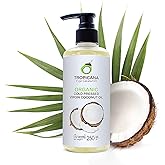 Tropicana Virgin Coconut Oil USDA Organic 8.45 fl. oz. Whole Kernel Cold-Pressed Coconut Oil Hexane-Free Not-Hydrogenated Great for Hair & Skin with Delicious Light Coconut Flavor & Aroma