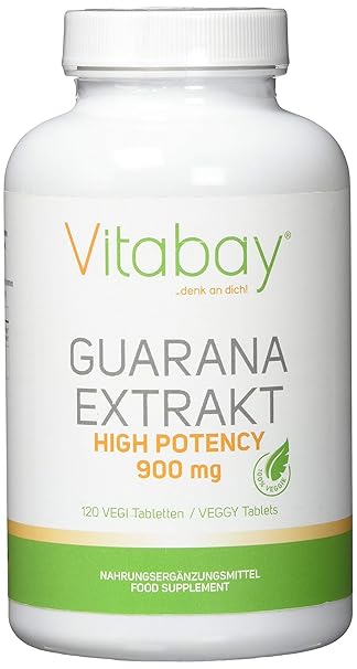 Vitabay Guarana Energizer Kick - 900 mg - 120 Tabletten - hochdosierte Formel