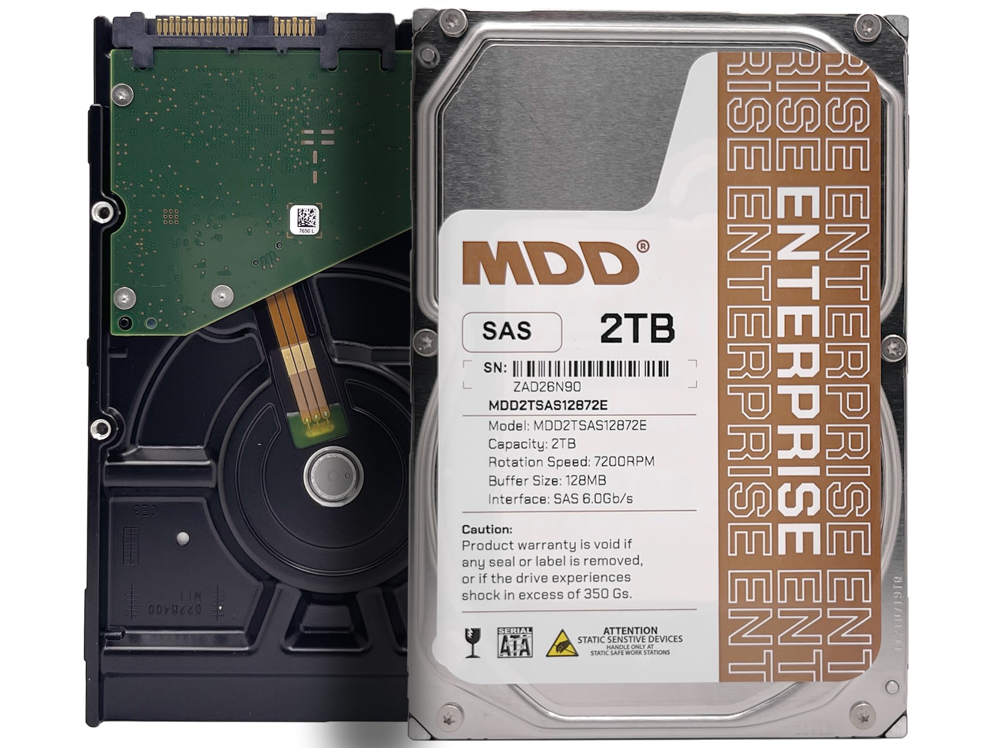 Photo 1 of MDD MAXDIGITALDATA 2TB 7200RPM 128MB Cache SAS 6Gb/s 3.5inch Internal Enterprise Hard Drive (MD2TSAS12872E) - [NOT a SATA HDD] (Renewed)