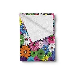 Ambesonne Flower Throw Blanket, Floral Vivid