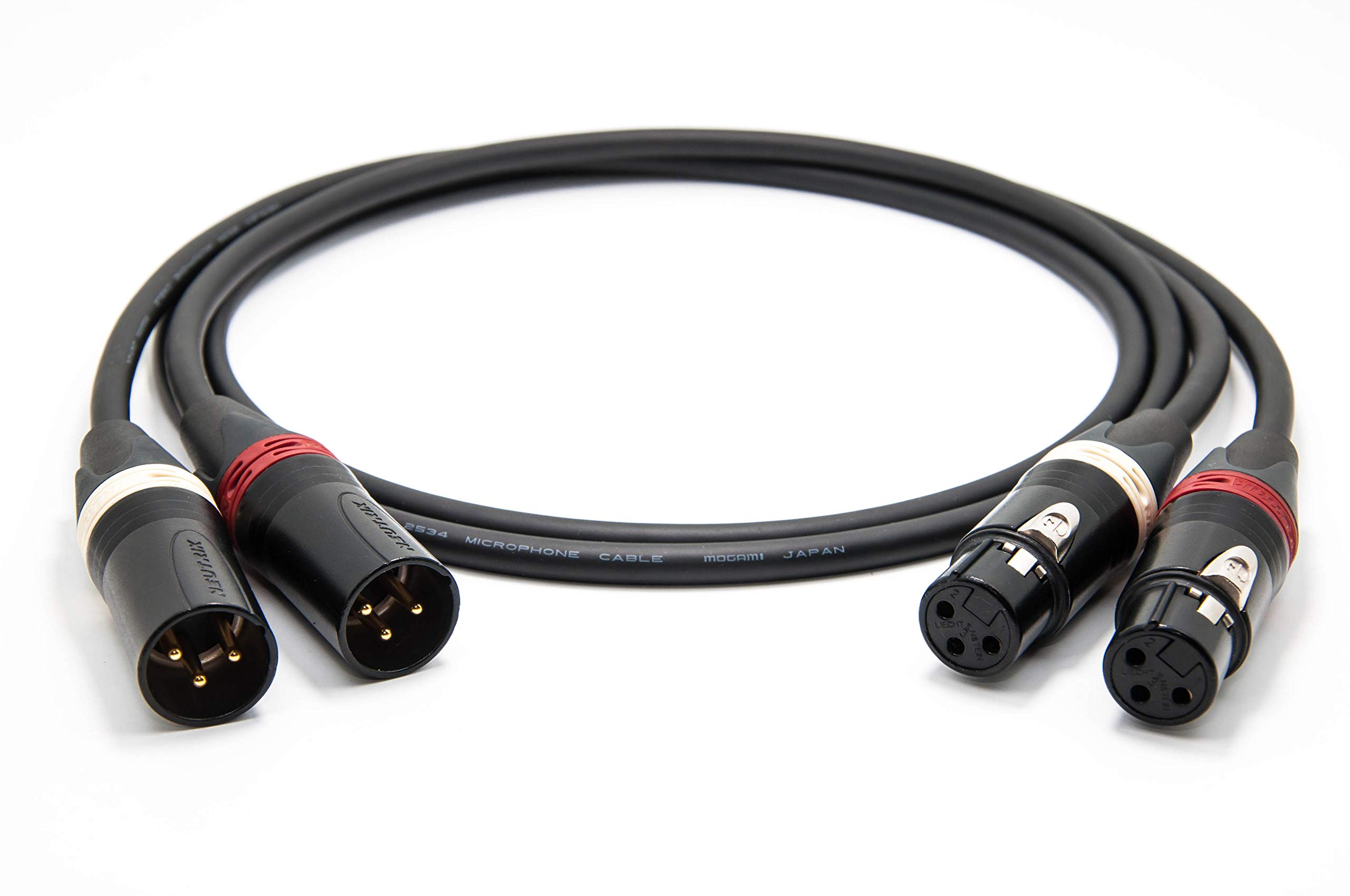 Mogami 2534 Quad Pair (L,R) Cable | Neutrik XLR Female - XLR Male | HiFi - 9.84 ft / 3.0 m
