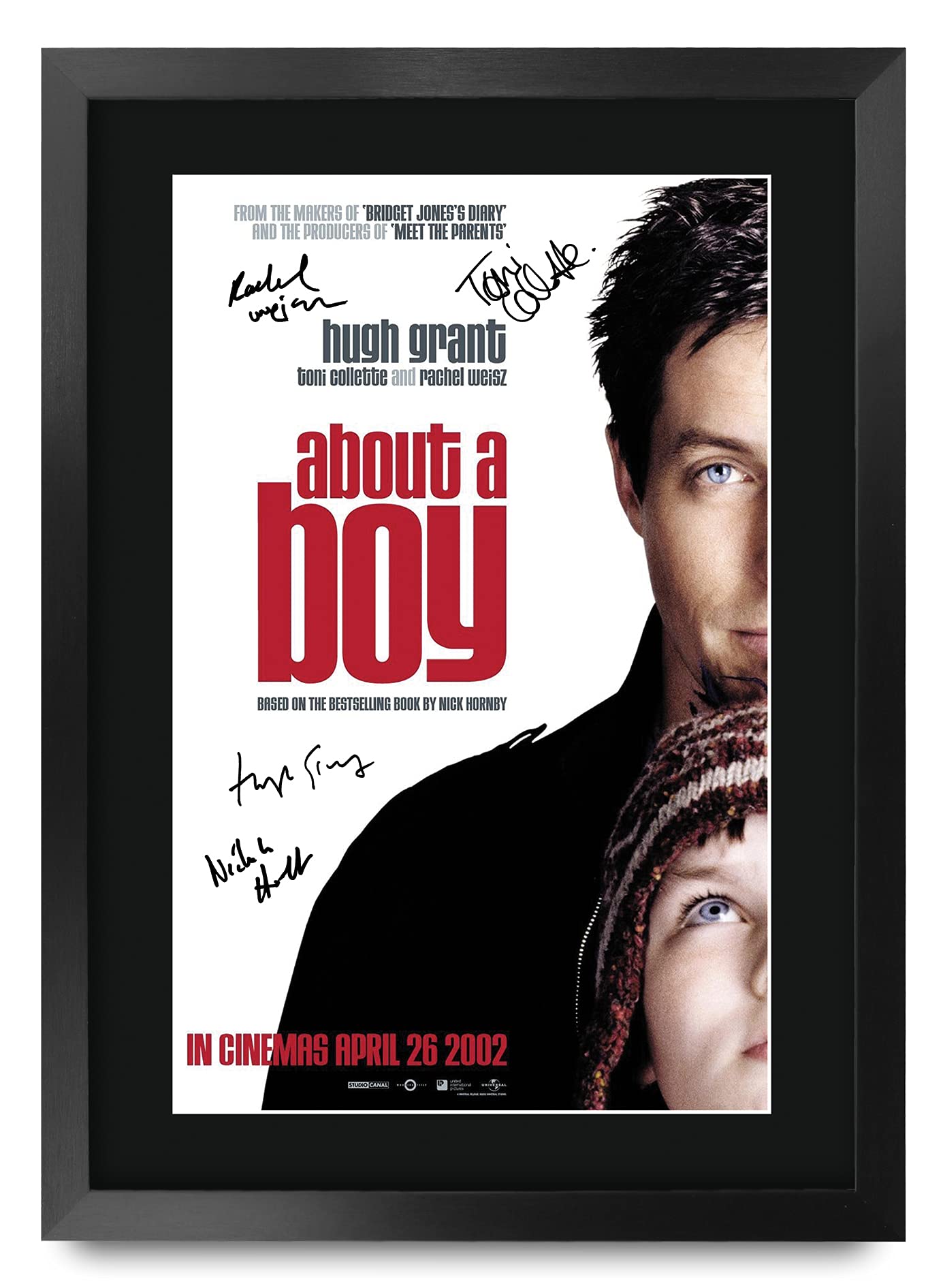 HWC Trading FR A3 About A Boy Movie Poster Hugh Grant Gifts Printed Poster Signed Autograph Picture for Movie Memorabilia Fans - A3 Framed