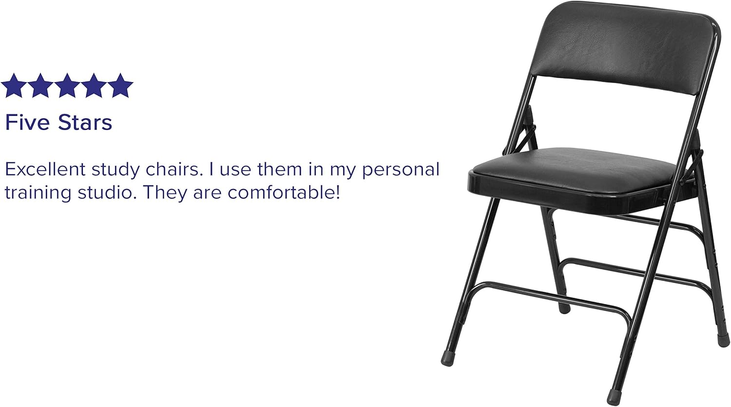 Flash Furniture HERCULES Series Metal Folding Chairs with Padded Seats | Set of 2 Black Metal Folding Chairs: Furniture & Decor