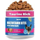 Just Try 23 in 1 Taurine for Cats Treats Multivitamin Indoor &amp; Senior Cat | Vitamins L-Lysine Immune, Joint Support Skin &amp; Coat &amp; Heart Health - HIV Omega 3, Biotin Supplements 6.35oz