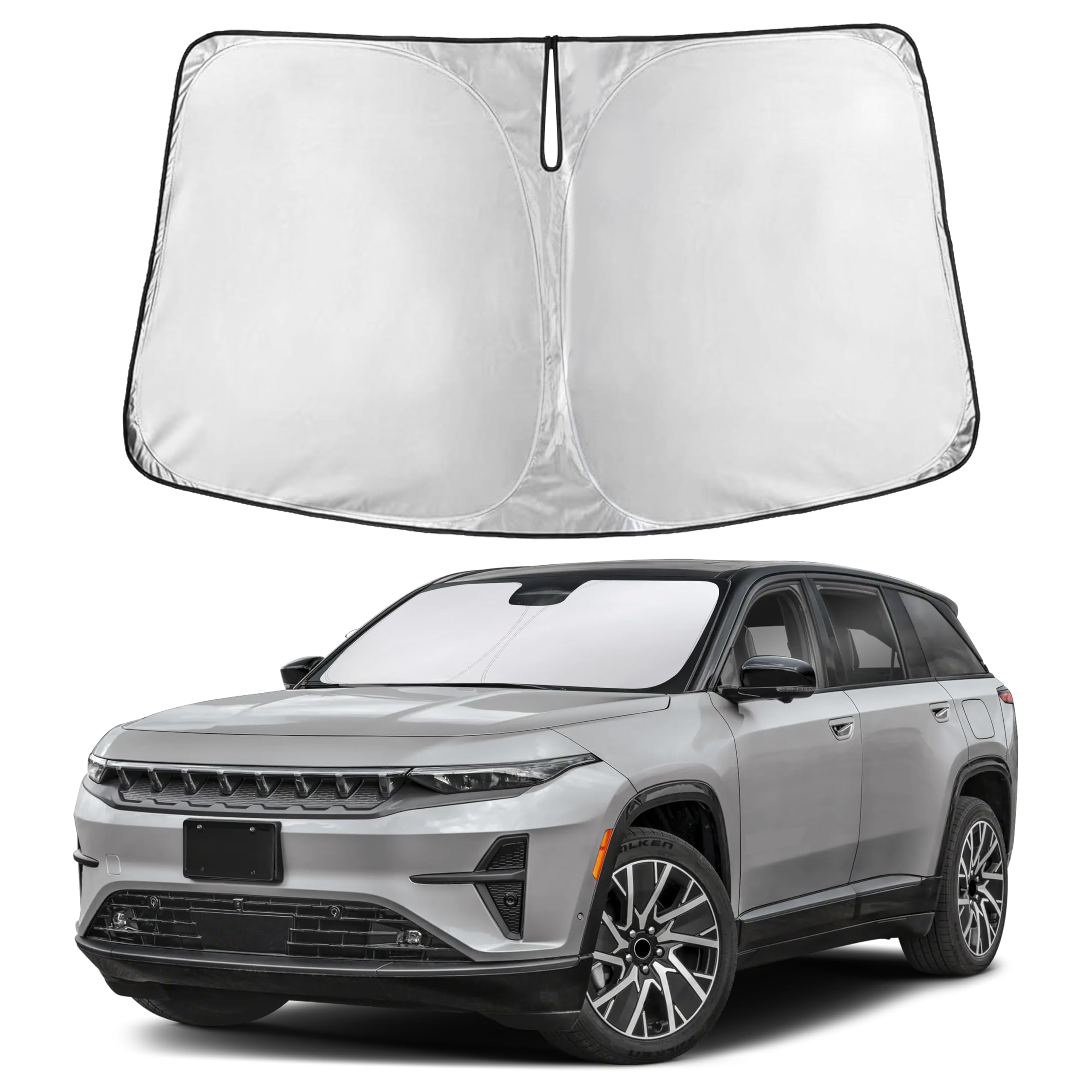 Photo 1 of EcoNour Windshield Sunshade Compatible for Jeep Wagoneer 2022-2023 2024 2025, Sun Visor for Front Windshield & Window Sun Shade Cover, UV Heat Blocker & Protector, Car Accessories