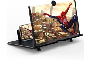 FANLORY 18" Screen Magnifier for Cell Phone,3D HD Magnifying Projector Screen Enlarger for Movies, Videos and Gaming, Foldable Phone Stand Holder with Screen Amplifier,Compatible with All Phones (Black 18")