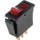 Dorman 85920 Electrical Switches - Rocker Switch - Rectangular Style - Red Glow Universal Fit