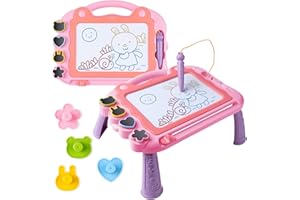 YySiRui Toddlers Toys 2 3 4 Year Old Girls, Magnetic Drawing Board Sketch Doodle Age 2-5 Baby, Erasable Doodle Board for Kids, Educational Learning Toys for Boy Birthday Gifts (Pink)