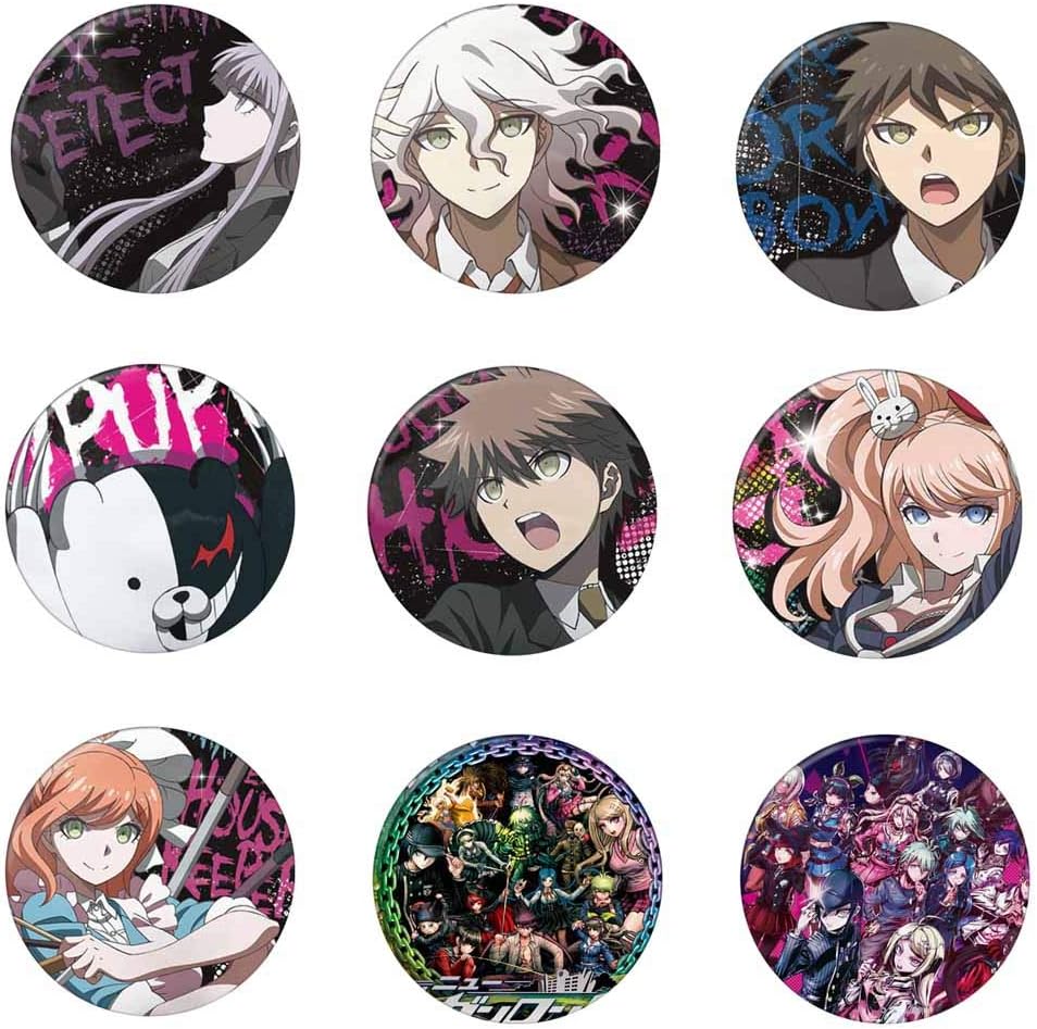 Amazon Com Raleighsee Anime Gift Set Button Pins Set Cartoon Characters Brooch Pins Badges Bag Accessories For Anime Fans Danganronpa 9pcs