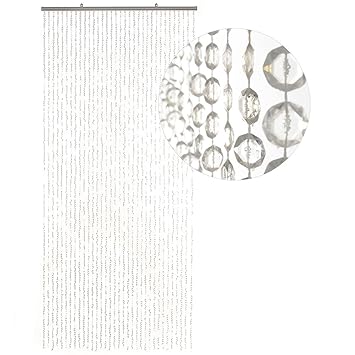 HAB & GUT -DV0355- Türvorhang DIAMANTEN, klar, 90 x 200 cm Perlenvorhang Pailettenvorhang