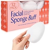 Berkland Facial Sponge Buffs, 12-Pack - Gentle Daily Exfoliating Pads | Gentle face scrubber pads for daily exfoliation - lifts dead skin &amp; smooths - soft enough for sensitive skin