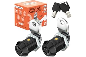 Chievbit 2 Pack Black RV Storage Locks, RV Compartment Locks,7/8”RV Locks for Storage Door,RV Cabinet Locks,Camper Storage Locks for Travel Trailer,RV Cam Locks with 4 Keys