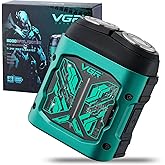 VGR 344 Mini Electric Shaver - USB Rechargeable Dual-Ring Rotary Razor, Portable IPX6 Wet/Dry Waterproof Face Shavers for Men, 8000 RPM Travel Electric Razor with Magnetic Cutter, Green
