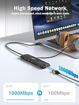 Lemorele USB C Docking Station 13 in 1 10 Gbps 2x4K HDMI PD 100W view 6