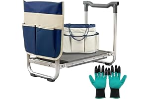 DFGVCESR Garden Kneeler and Seat,2-in-1 Foldable Kneeling Pad and Stool with Thicken & Widen Soft Kneeling Pad,Wear-Resistant Prevent Knee and Back Pain reat, Gardening Gifts for Women and Men (A)