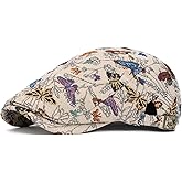 Quanhaigou Men's Cotton Flat Ivy Gatsby Newsboy Driving Hat Adjustable Irish Cabbie Ivy Driving Hunting Cap
