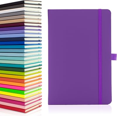 Notes London Eco A5 Notebook Purple - Lined Pages, Pen Loop, Pocket