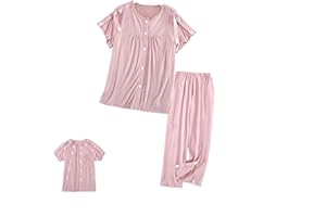 KUMUROETA Rehab Clothes,Post-Operative Bedridden Patient Clothing,Full Tearaway Clothing,Unisex,Tear-off Pants,Suitable for Postoperative Care of Bedridden Patients with Limited Mobility,Pink