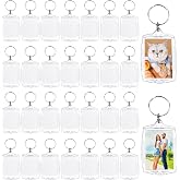 Baaxxango Acrylic Photo Frame Keyring,Clear Picture Keychain as Gift | Picture Insert Blank Keyring,Suit for Artwork,Photocard Holder,DIY Craft