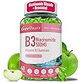 Geeoasis Niacinamide 500mg Gummies, Chewable Vitamin B3 Supplement with Resveratrol 500mg, High Potency Niacin for Antioxidant, Skin & Brain Health, Immune Support, Vegan Apple Flavor, 60 Count