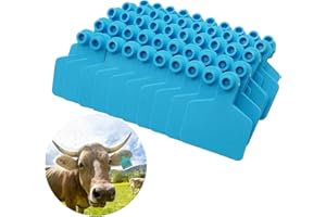 NOMAL Blank Ear Tags Livestock Ear Tags Cattle Ear Tags for Goats Sheep Pigs Hogs Cows Cattle Calf Livestock Pack of 100 (Blue)