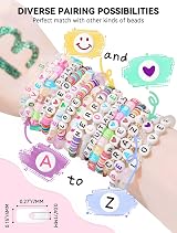 ARTDOT 1400 Pcs Sorted Letter Beads for Bracelet Making Kit view 4
